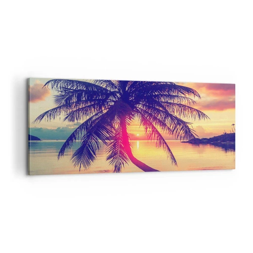 Obraz na plátne - Večer pod palmami - 100x40 cm