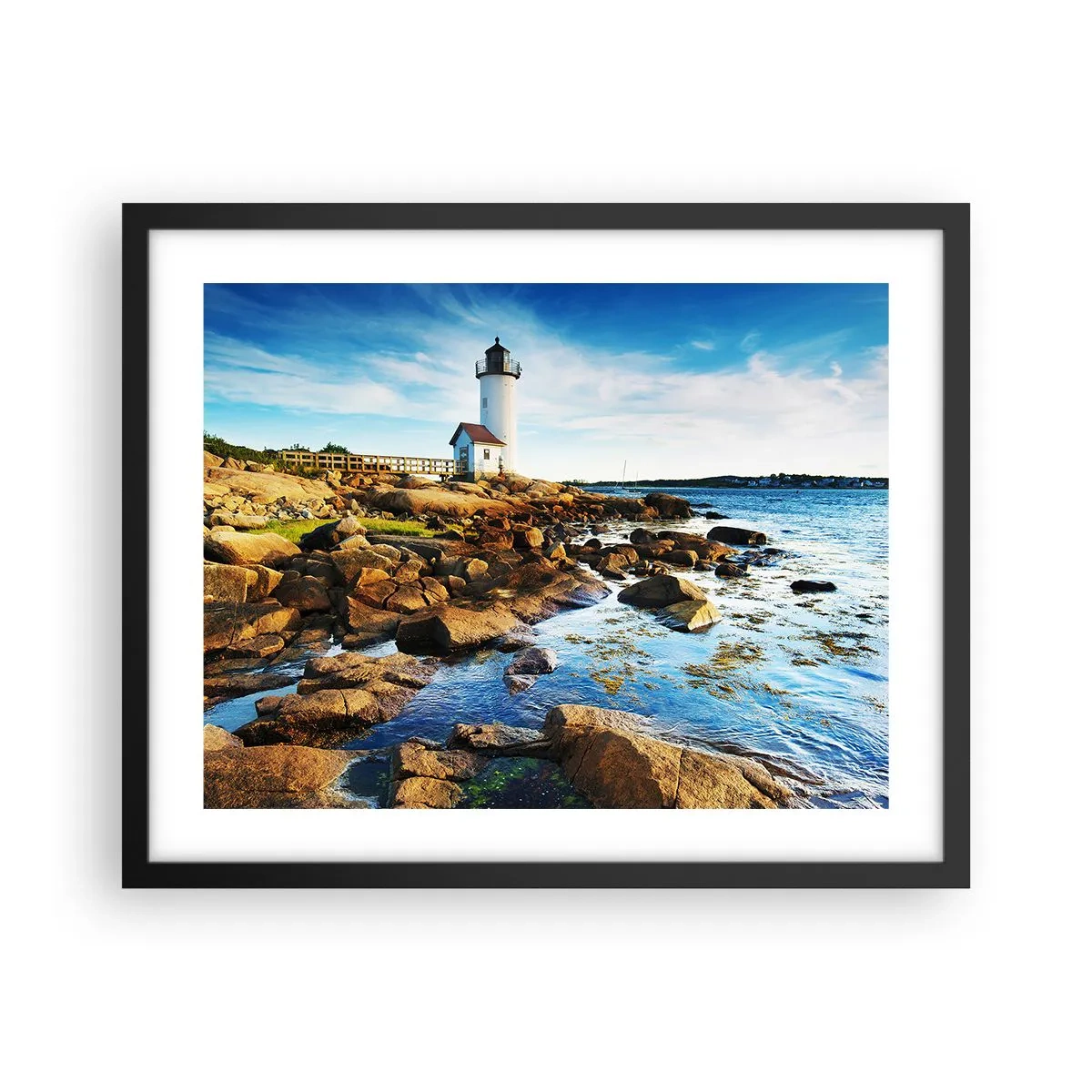 Plagát v čiernom ráme - Vráťte sa šťastne, čakám - 50x40 cm