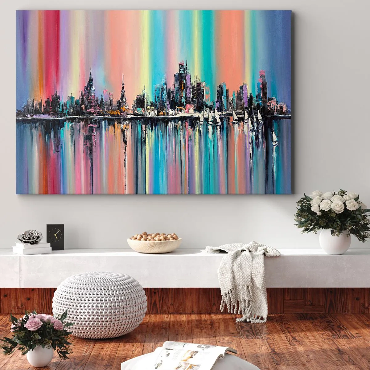 Obraz na plátne - Nočný prúd svetla - 100x70 cm