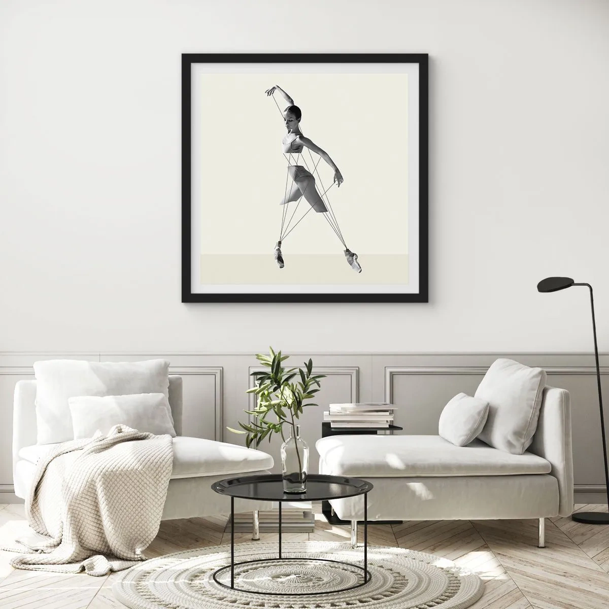 Plagát v čiernom ráme - V divadle sveta - 40x40 cm