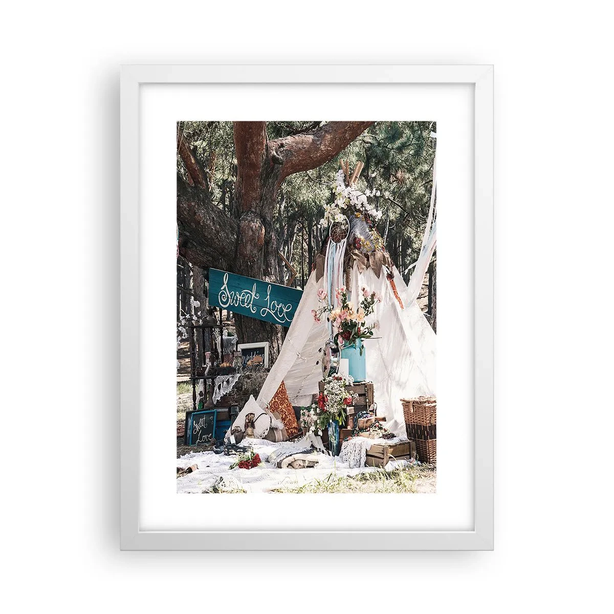 Plagát v bielom ráme - Make love… - 30x40 cm