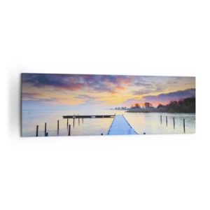Obraz na plátne - Fialovo-zlatý pokoj - 160x50 cm