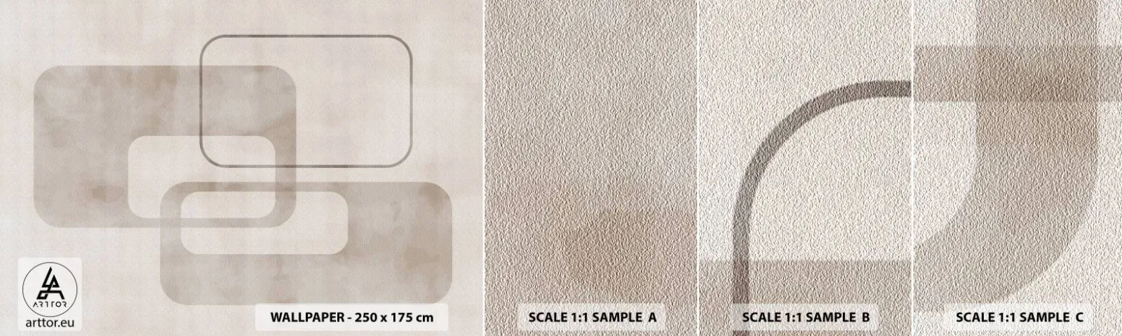 Vzorka Fototapeta Standard Eco - Geometrická fúga - Tvary, Minimalizmus, Svetlý - 100x30 cm