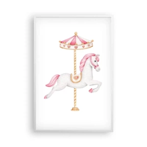 Plagát v bielom ráme - Vyrazil z kopýtka - 61x91 cm