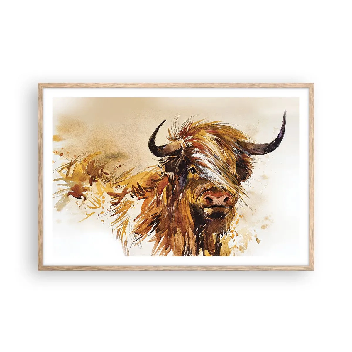 Plagát v ráme zo svetlého duba - Pýcha lovca - 91x61 cm