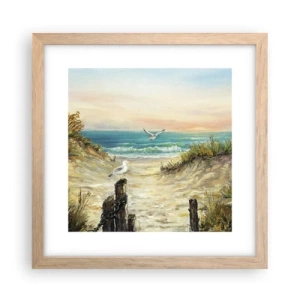 Plagát v ráme zo svetlého duba - Bezvetrie a samota - 30x30 cm