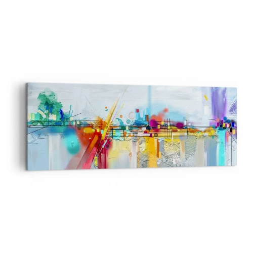 Obraz na plátne - Most radosti nad riekou života - 140x50 cm