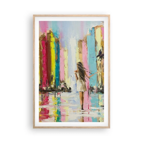 Plagát v ráme zo svetlého duba - Poď so mnou - 61x91 cm