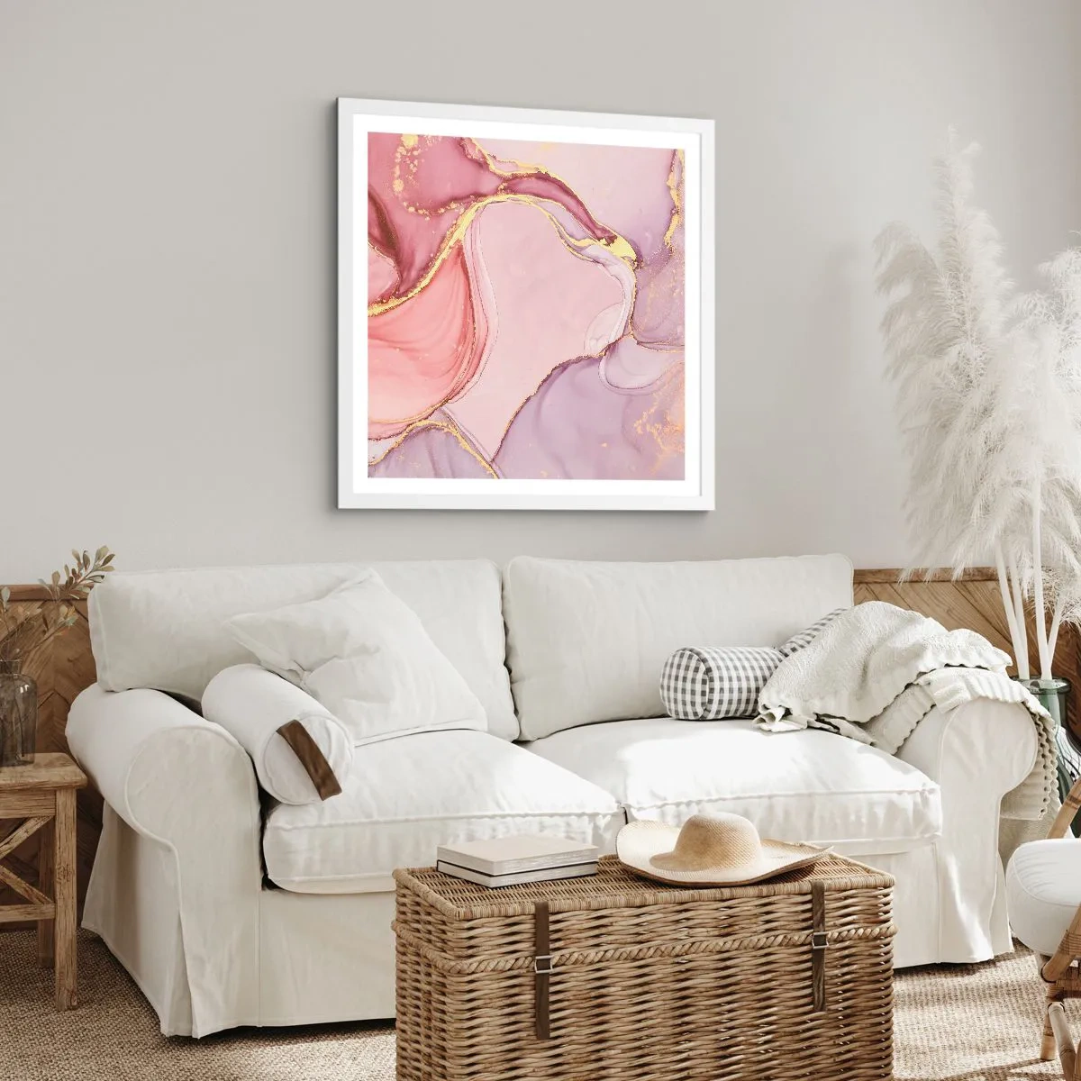 Plagát v bielom ráme - Maznanie farieb - 60x60 cm