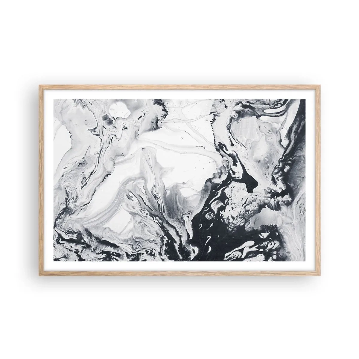 Plagát v ráme zo svetlého duba - Zemské vnútro - 91x61 cm