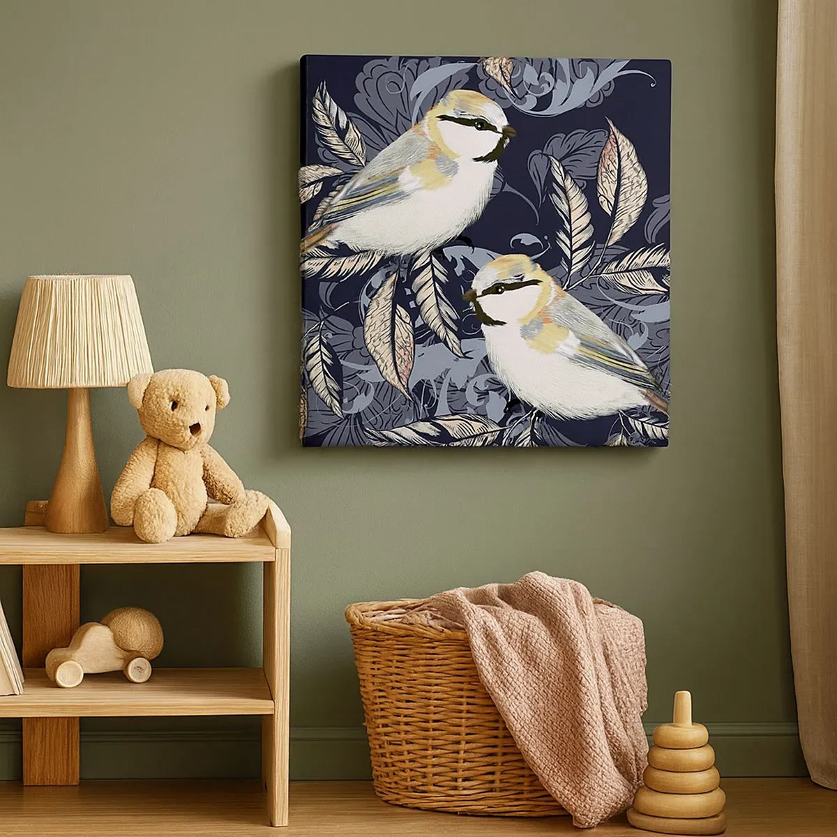 Obraz na plátne - Žltomodrá pieseň - 30x30 cm