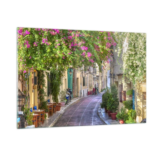 Obraz na skle - Kvitnúce zákutie - 120x80 cm