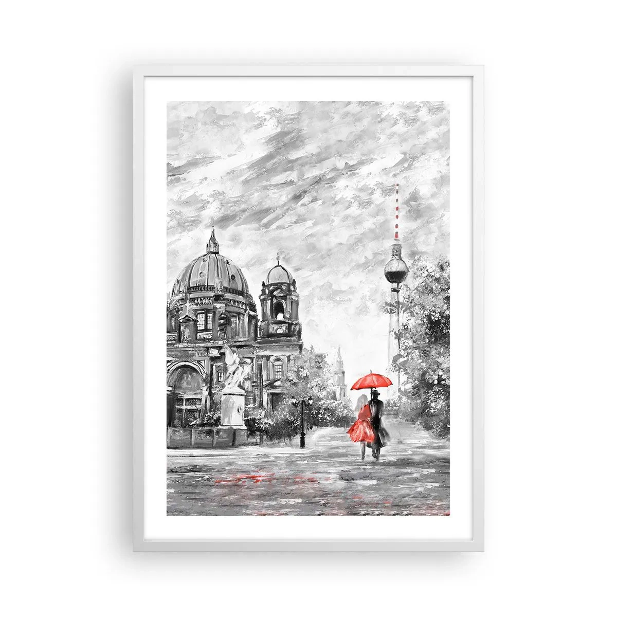 Plagát v bielom ráme - Berlínske stretnutie - 50x70 cm