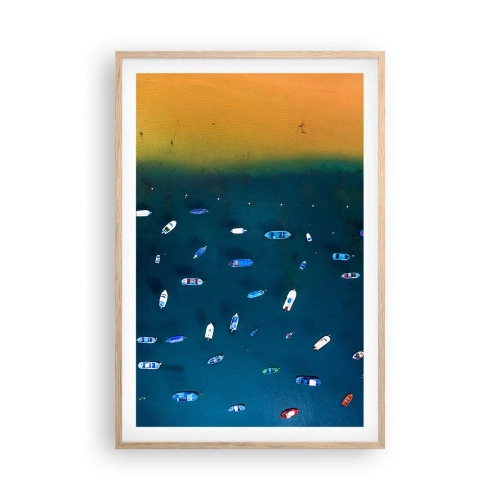 Plagát v ráme zo svetlého duba - Prázdninová hra - 61x91 cm