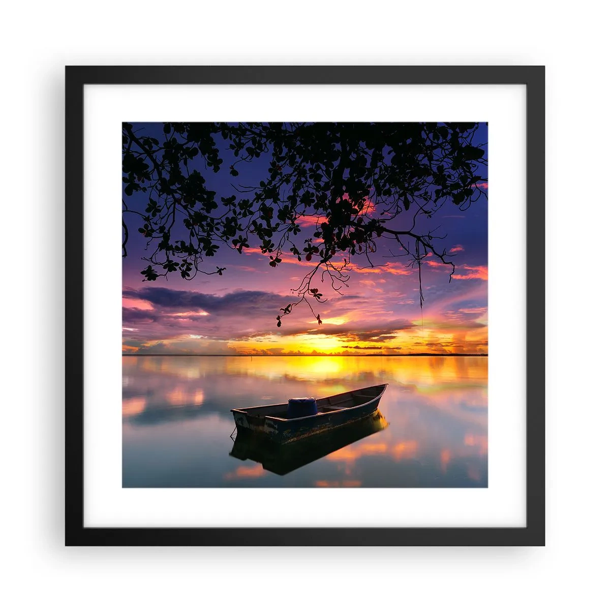 Plagát v čiernom ráme - „Zdá sa, že visíš uprostred neba…“ - 40x40 cm