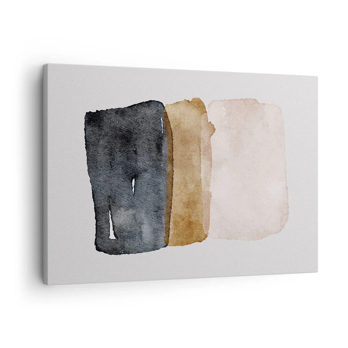 Obraz na plátne - Minimalistická kompozícia troch obdĺžnikov v zemitých odtieňoch. - 70x50cm - Kompozícia zemitých farieb - Moderná nástenná dekorácia do obývacej izby a spálne ARTTOR