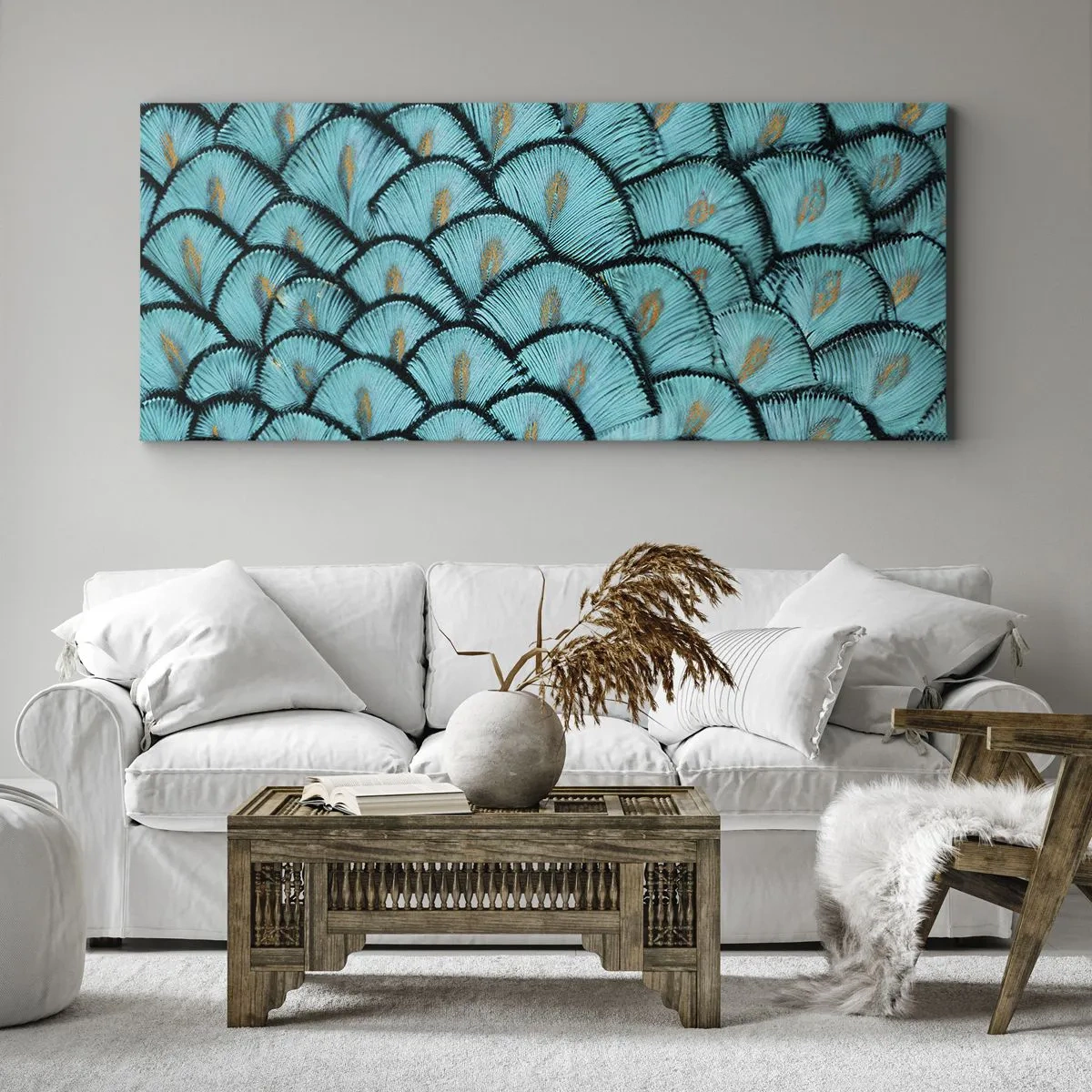 Obraz na plátne - Veľká slávnosť peria - 100x40 cm
