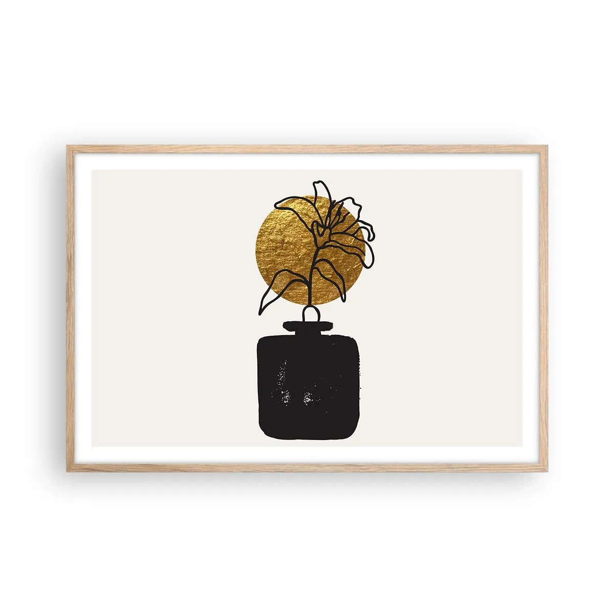 Plagát v ráme zo svetlého duba - Krása, ktorá má cenu zlata - 91x61 cm