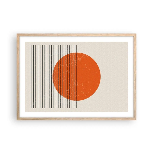Plagát v ráme zo svetlého duba - Vždy slnko - 70x50 cm