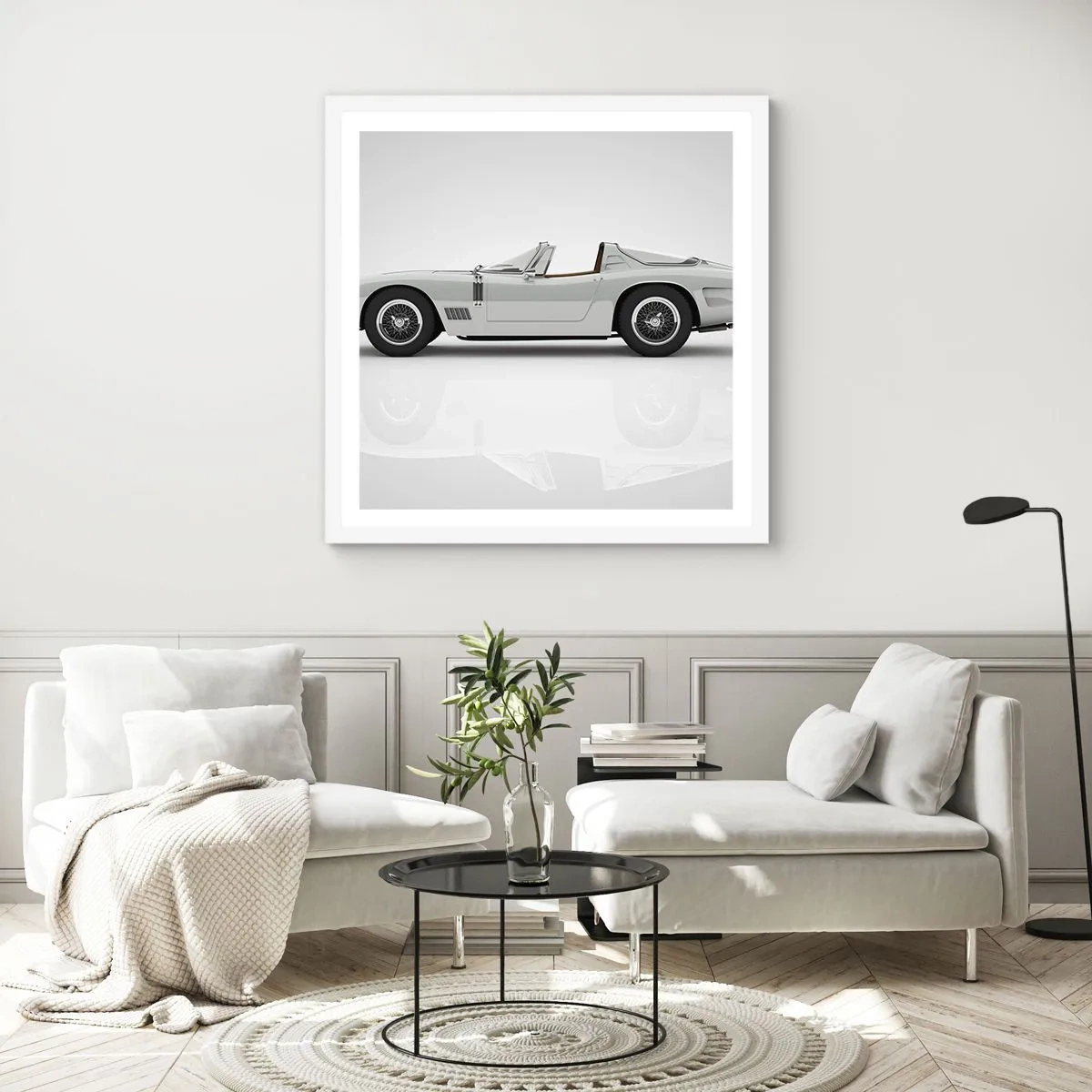 Plagát v bielom ráme - Prísľub zábavy - 60x60 cm