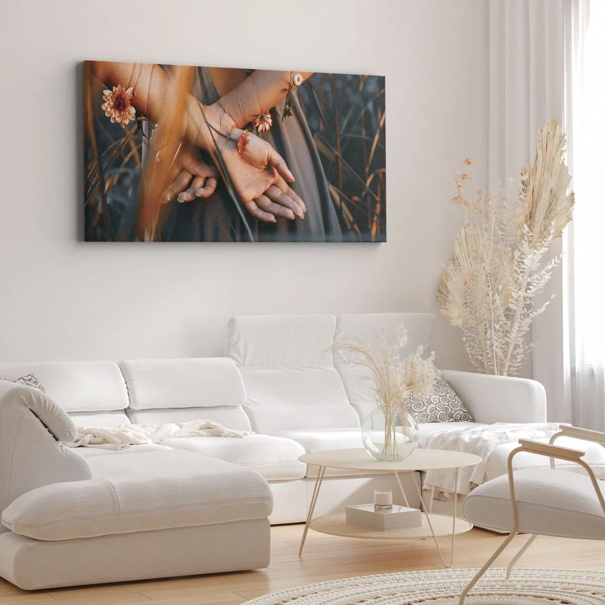 Obraz na plátne - Prepojená s prírodou - 140x50 cm