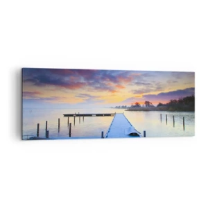 Obraz na plátne - Fialovo-zlatý pokoj - 140x50 cm
