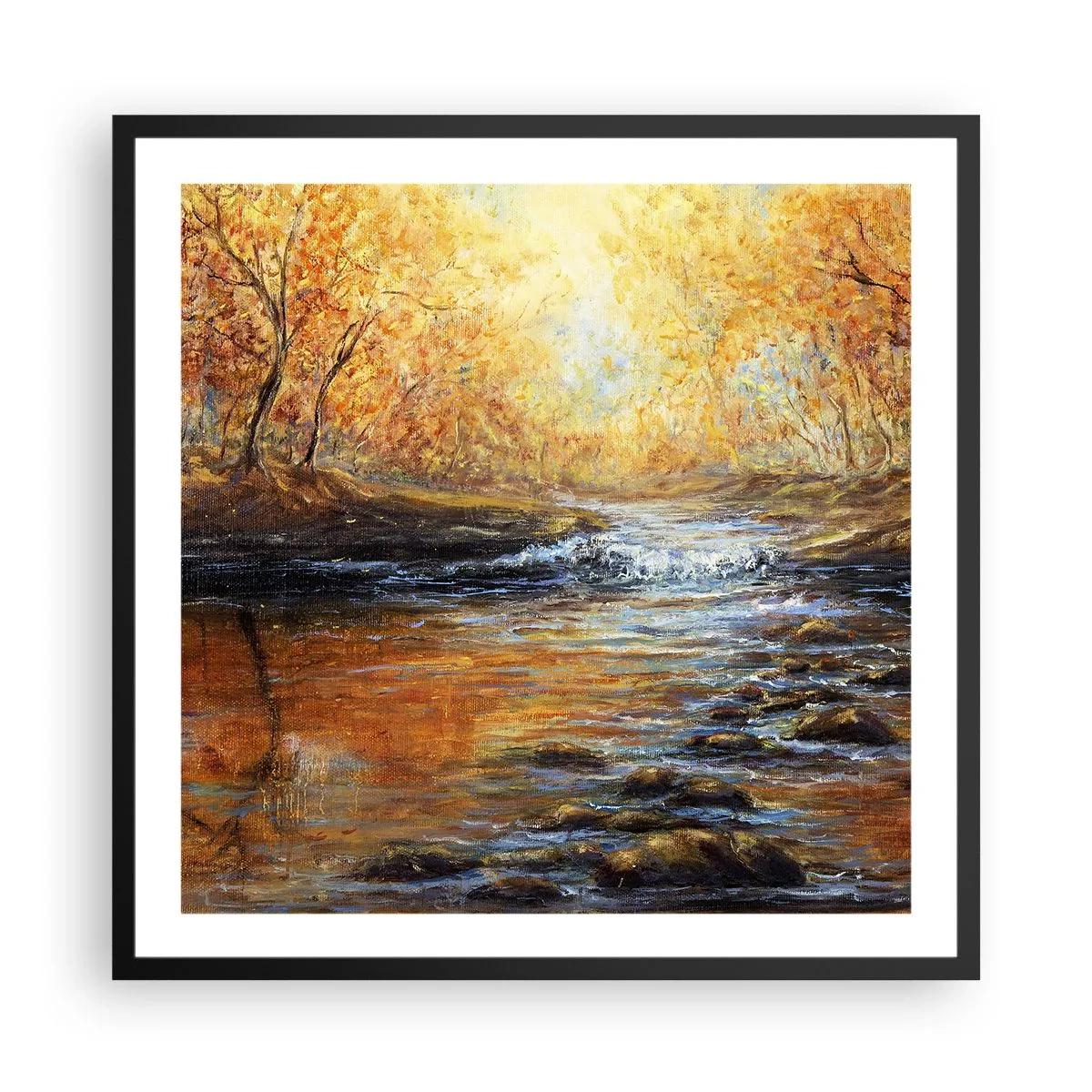 Plagát v čiernom ráme - Zlatý potok - 60x60 cm