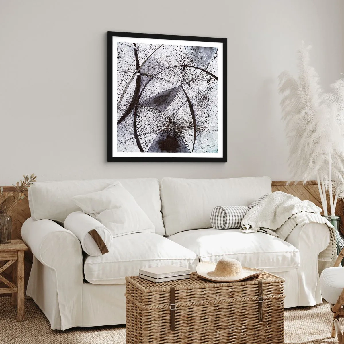 Plagát v čiernom ráme - Futuristická fantázia - 60x60 cm