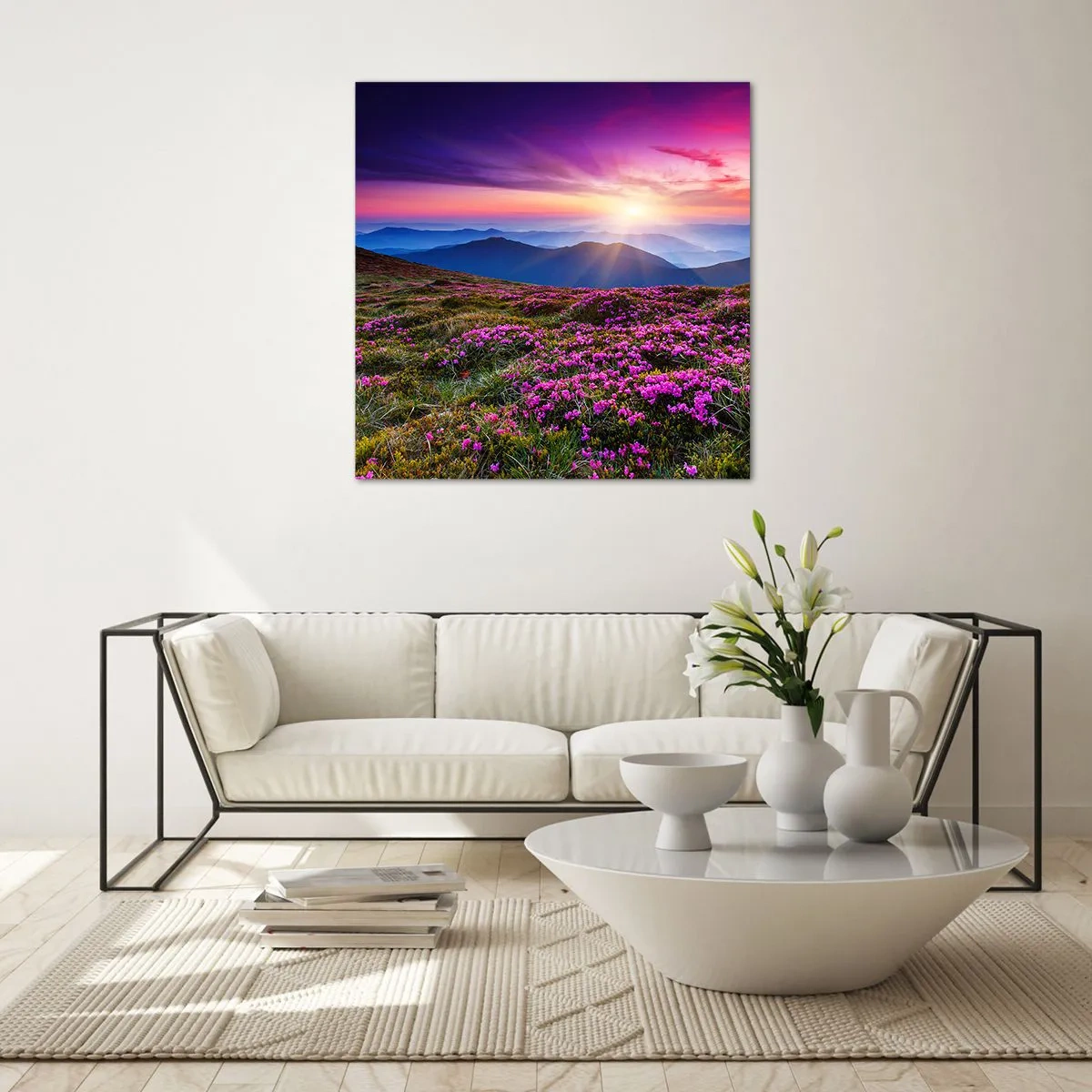 Obraz na skle - Zavoňali svieže púčiky byliniek z obilných polí - 70x70 cm