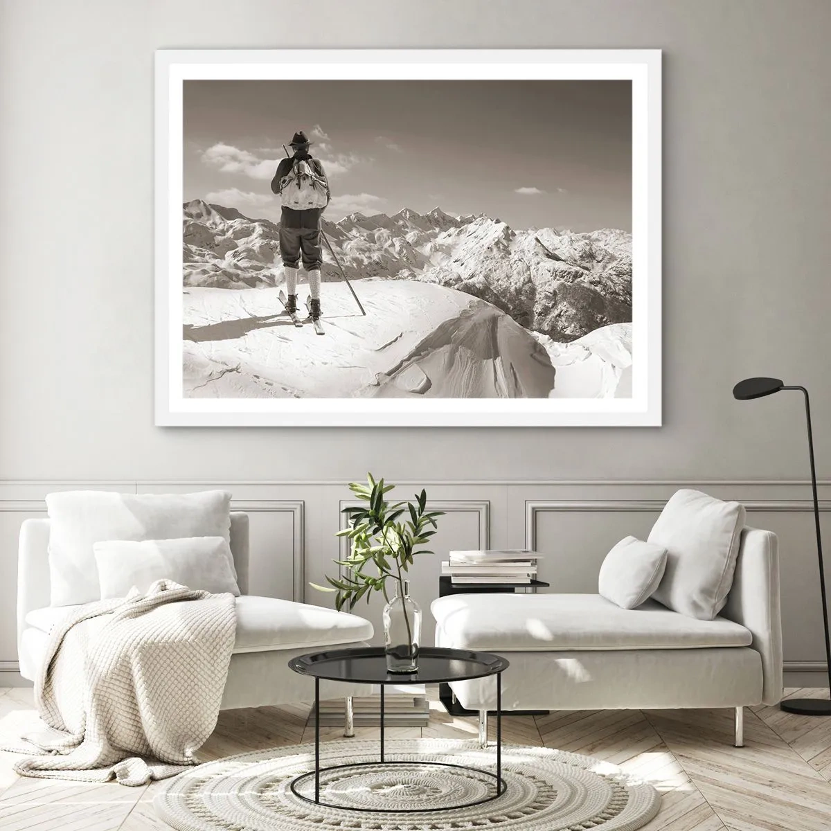 Plagát v bielom ráme - Rovnaké hory - 100x70 cm