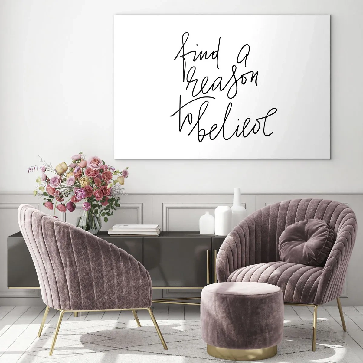 Obraz na skle - Minimalistická typografia s inšpiratívnym citátom - 70x50cm - Je to možné - Moderná nástenná dekorácia do obývacej izby a spálne ARTTOR
