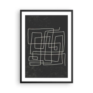 Plagát v čiernom ráme - Geometrická abstrakcia na čiernom pozadí - 50x70cm - Nie je to tak jednoduché - Moderná nástenná dekorácia do obývacej izby a spálne ARTTOR
