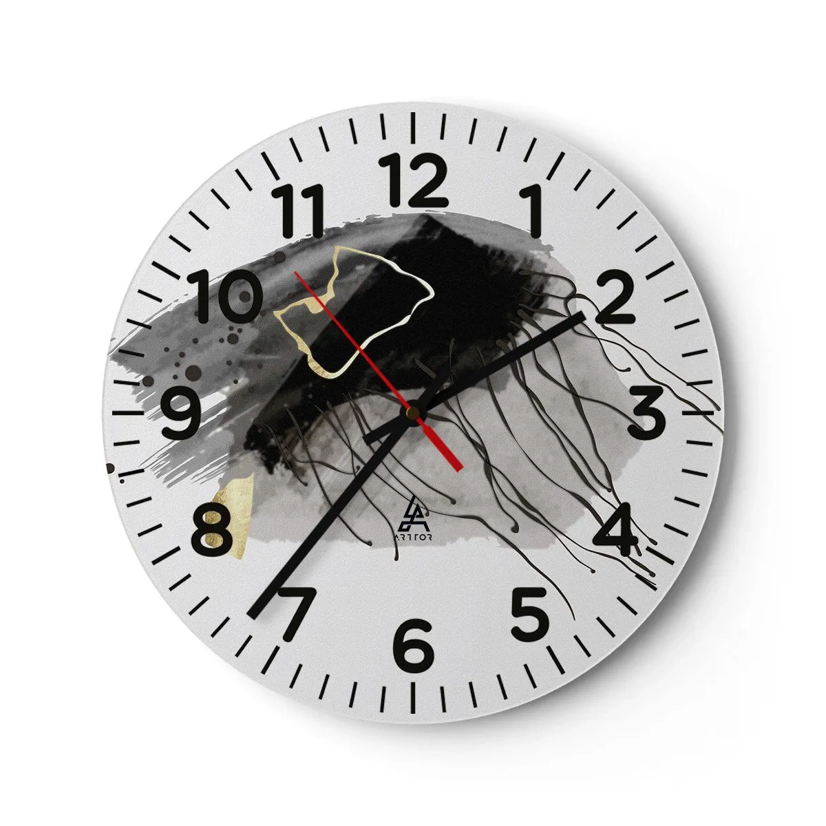 Nástenné hodiny - V čiernej a zlatej - 30x30 cm