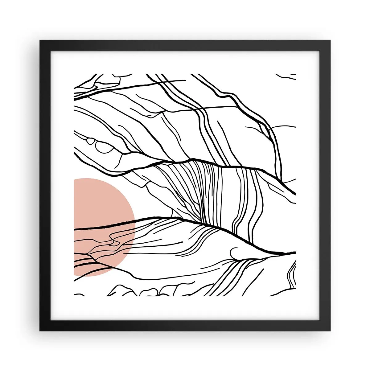 Plagát v čiernom ráme - V sieti vetvičiek - 40x40 cm