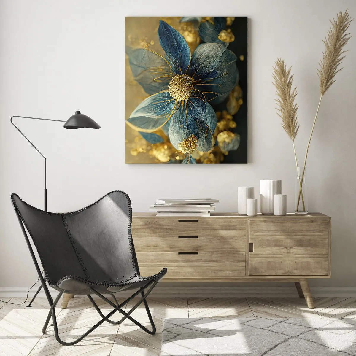 Obraz na skle - Rozkvitnúť zlatom - 50x70 cm