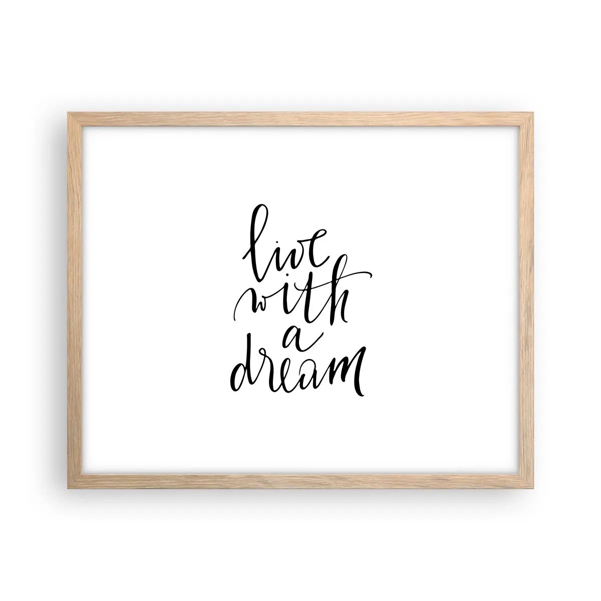 Plagát v ráme zo svetlého duba - Of course - 50x40 cm