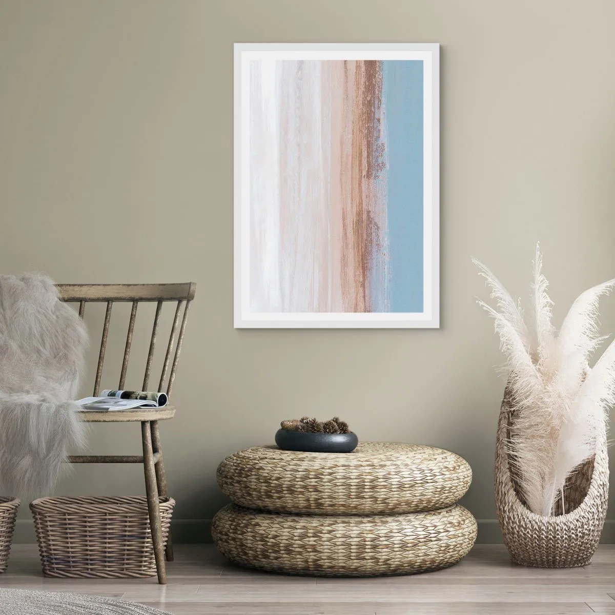 Plagát v bielom ráme - Dvojznačná krajina - 40x50 cm