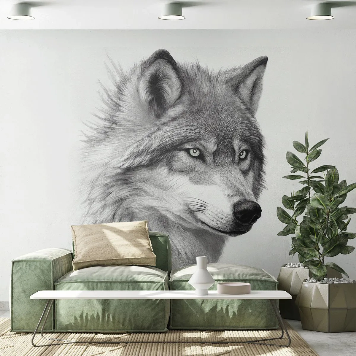 Samolepiaca Fototapeta Deluxe Sticker - Alfa – bezpochyby - Wolf, Zviera, škandinávsky - 400x280 cm