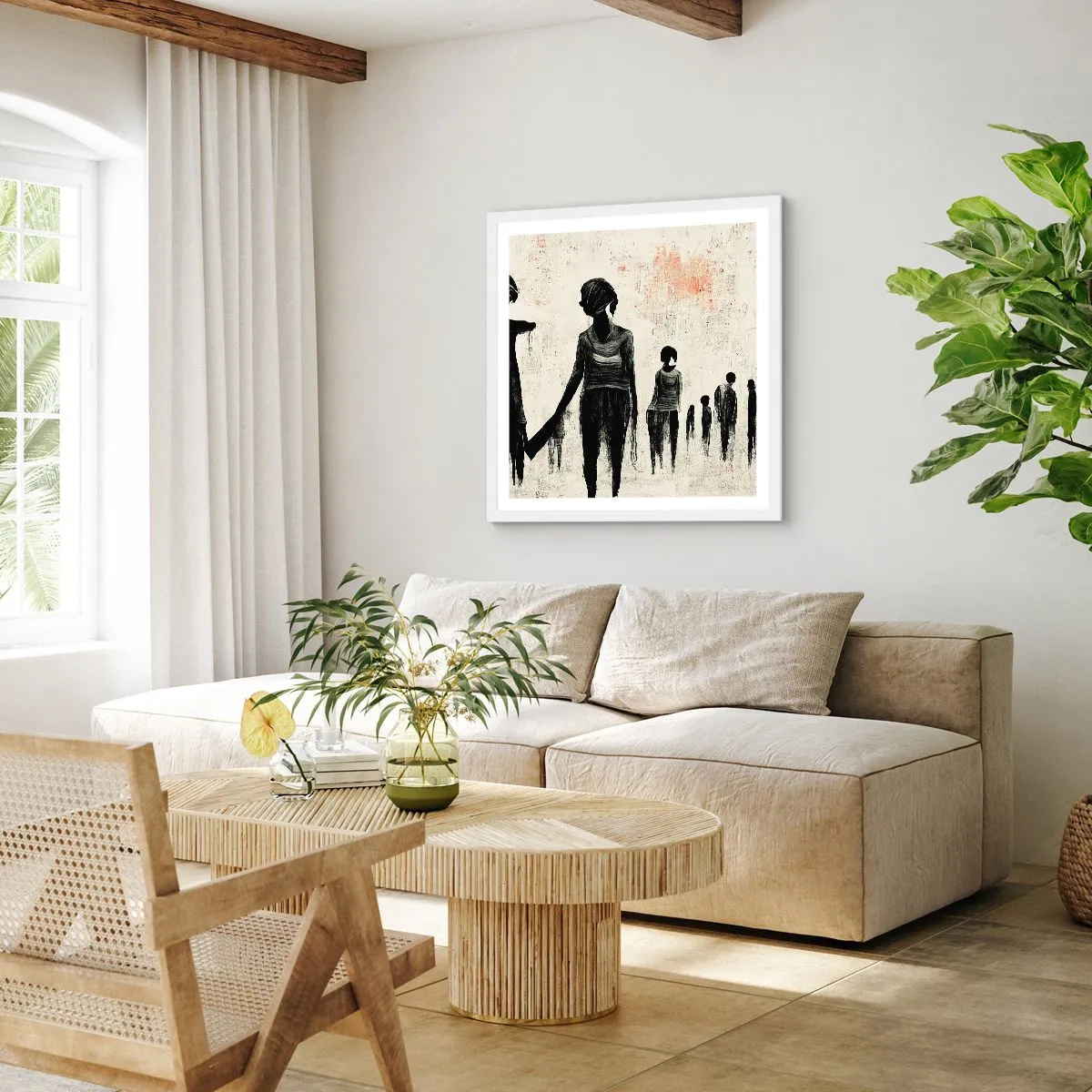 Plagát v bielom ráme - Proti samote - 60x60 cm