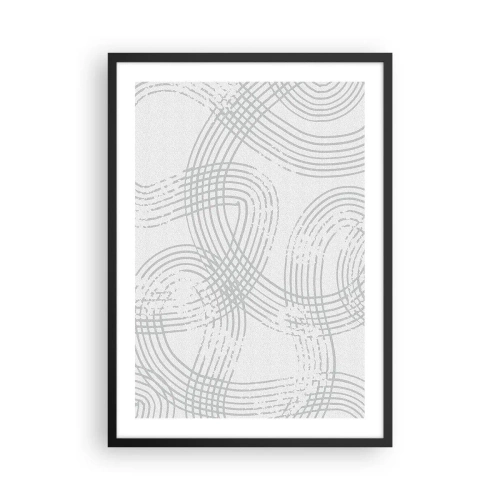 Plagát v čiernom ráme - Minimalistická kompozícia abstraktných línií na svetlom pozadí. - 50x70cm - Jednoduché východisko neexistuje - Moderná nástenná dekorácia do obývacej izby a spálne ARTTOR