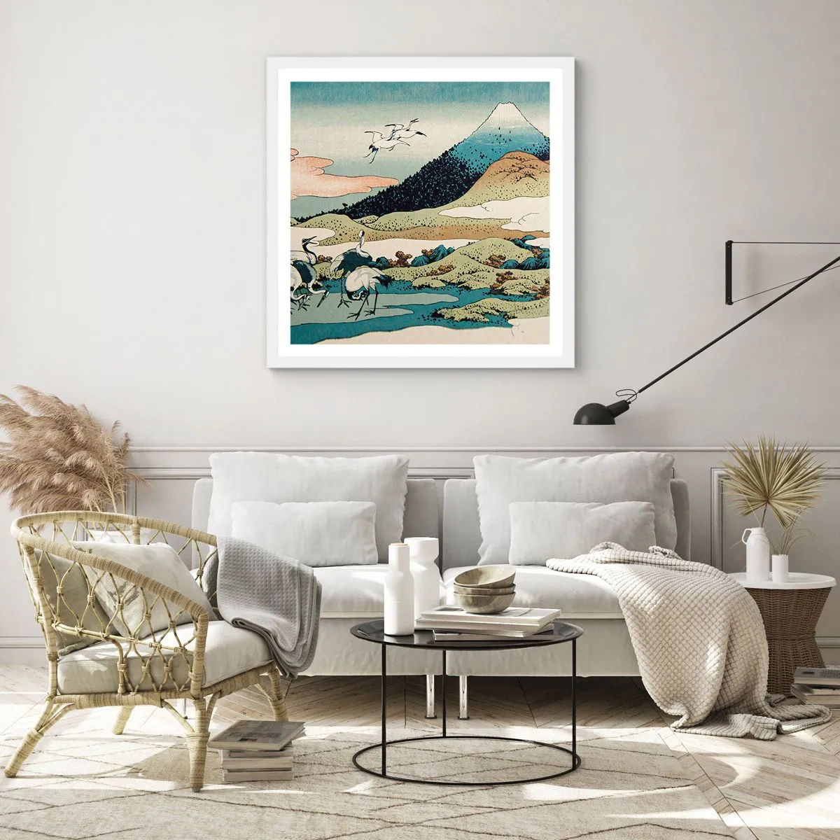 Plagát v bielom ráme - V japonskom duchu - 50x50 cm