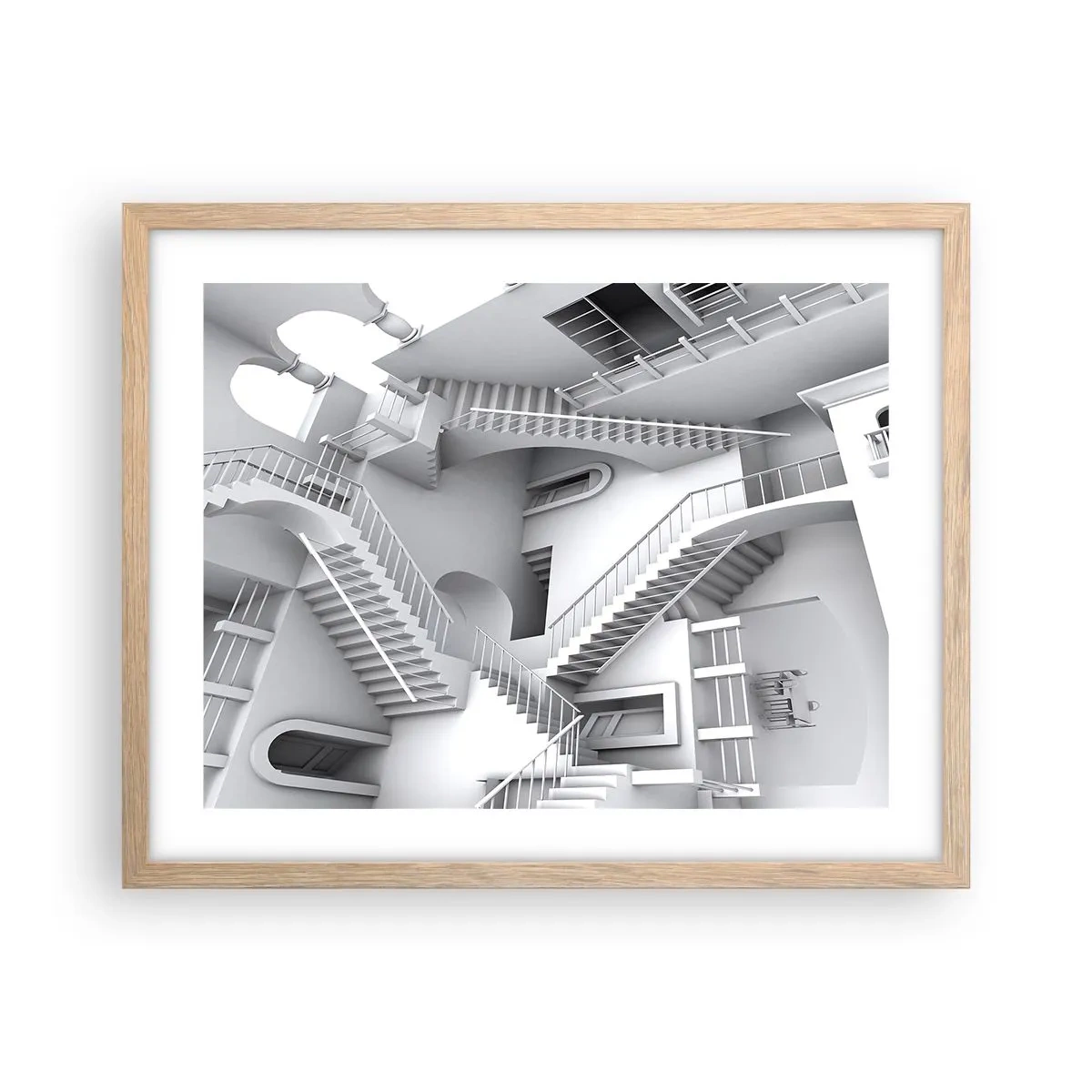 Plagát v ráme zo svetlého duba - Paradoxy prostoru - 50x40 cm