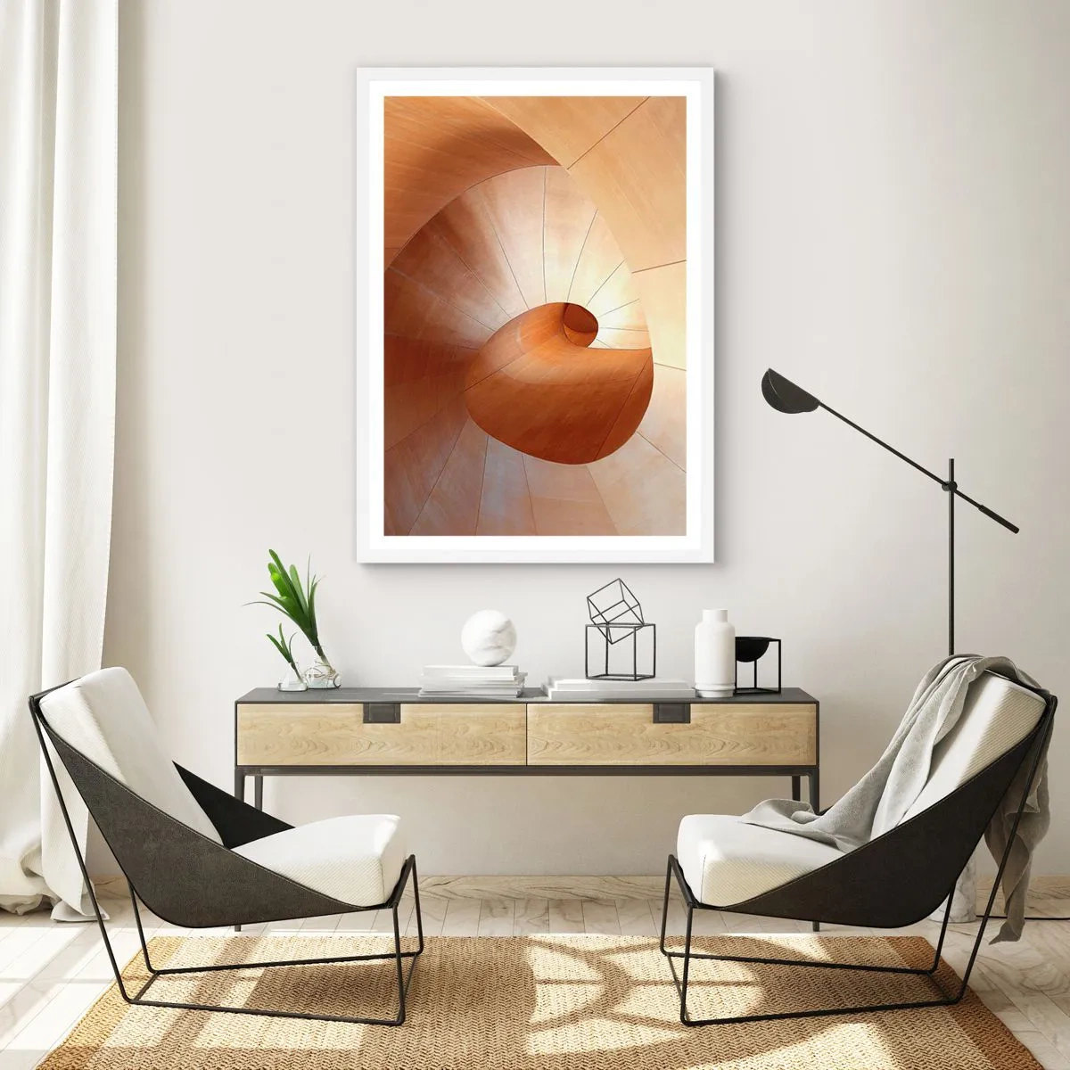 Plagát v bielom ráme - Architektonická serpentína - 30x40 cm