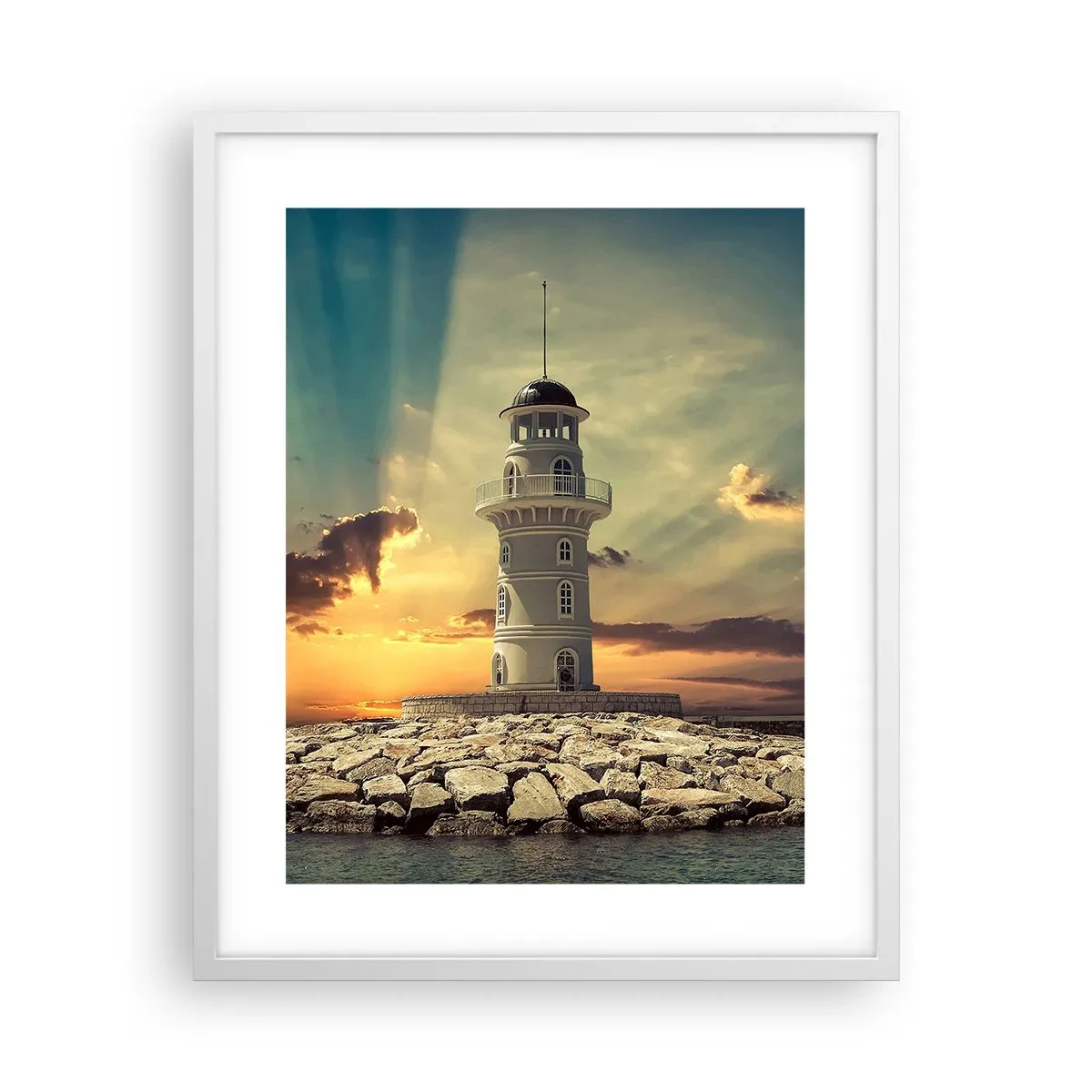 Plagát v bielom ráme - Svetlo - Dobro - Krása - 40x50 cm