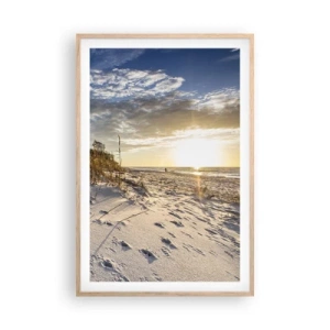 Plagát v ráme zo svetlého duba - Pozvánka na prechádzku - 61x91 cm