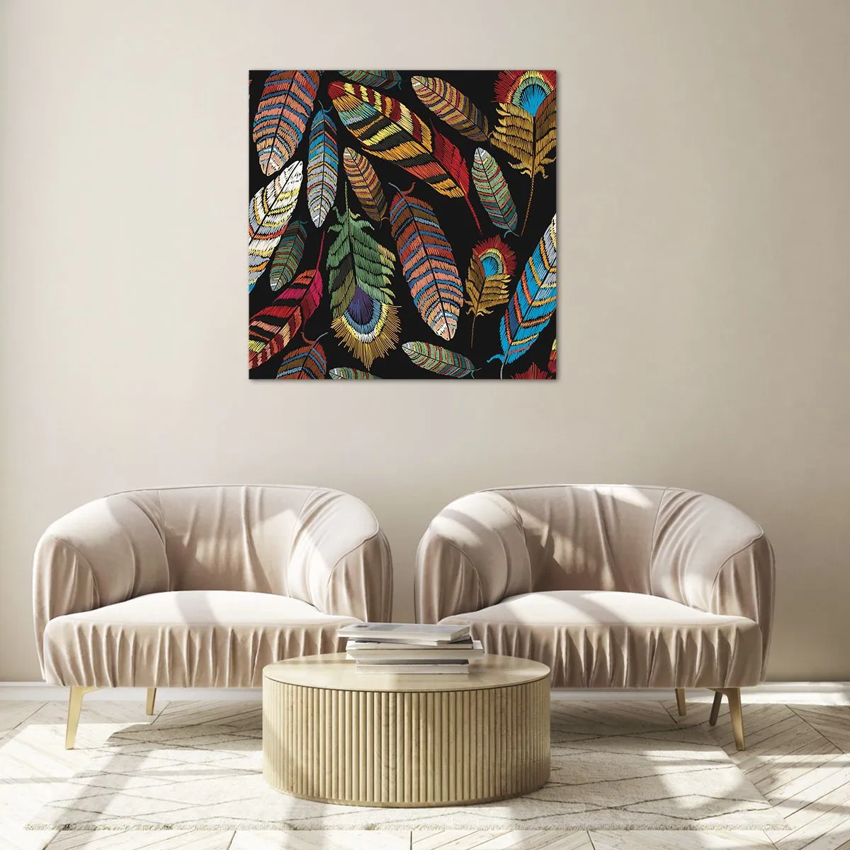 Obraz na skle - Vtáčí karneval - 50x50 cm