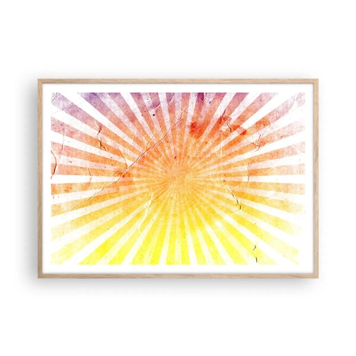 Plagát v ráme zo svetlého duba - Východy a západy - 100x70 cm