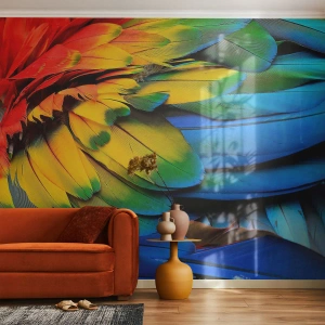 Fototapeta Premium Sand - Nebeský vták - Farebné perie, Papagájové perie, Zvieratá - 200x140 cm