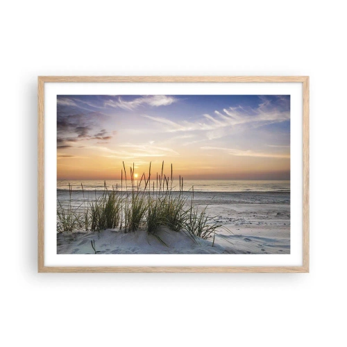 Plagát v ráme zo svetlého duba - Pozri sa, predstav si a pociť - 70x50 cm