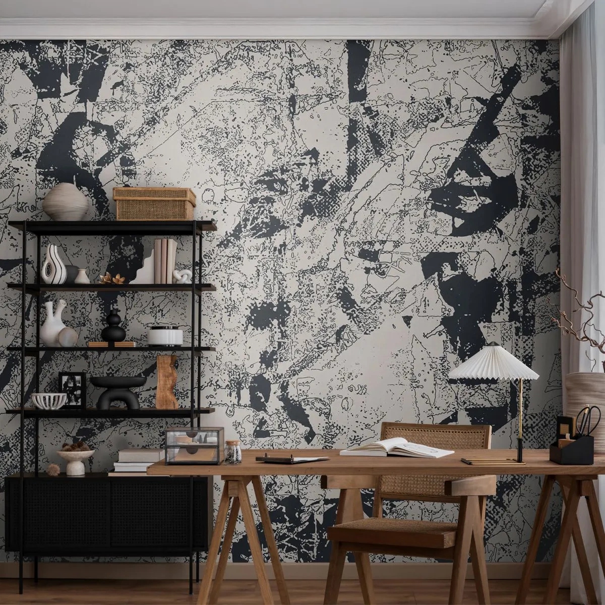 Fototapeta Premium Canvas - Prelínanie protikladov - Abstrakcia, Kus, Koláž - 450x315 cm